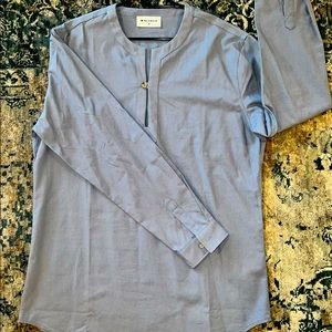 Mens Blue XL Linen Tunic